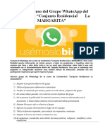 Normas de uso del Grupo Whatsapp del Conjunto Residencial La Margarita