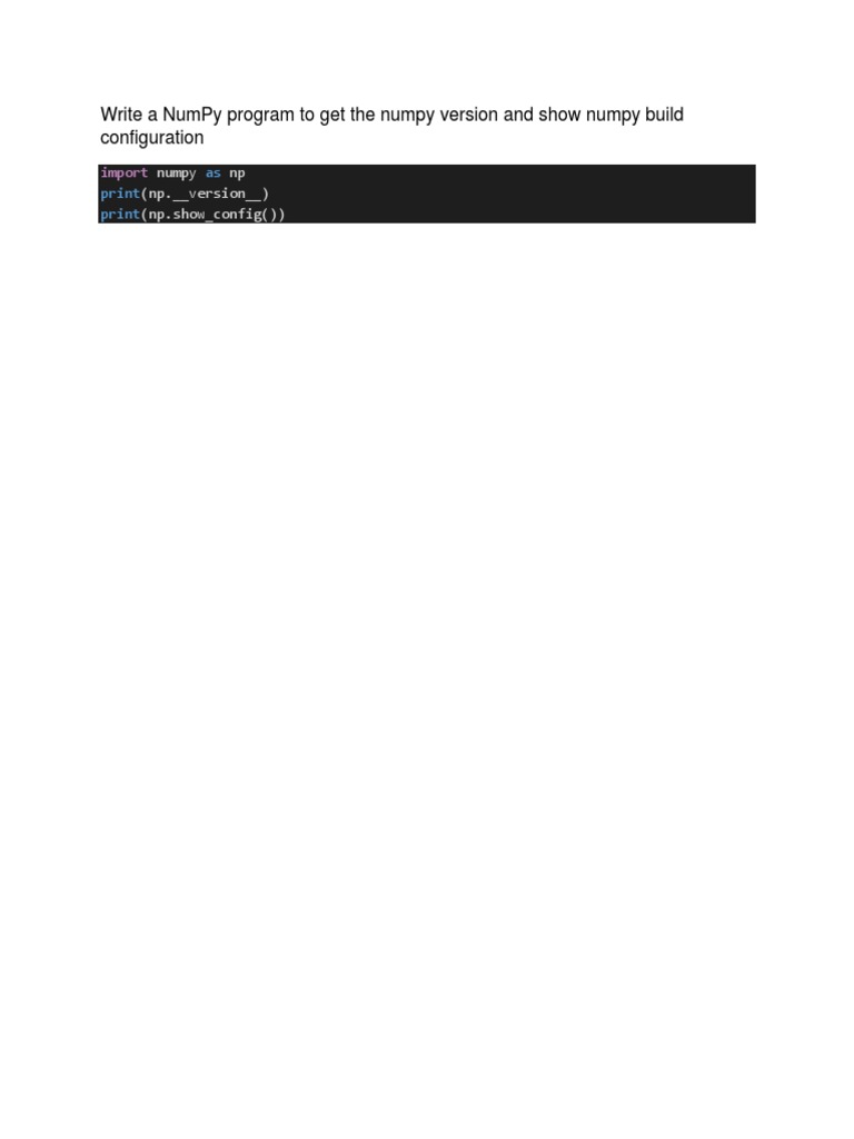 Check NumPy Version and Configurations | PDF