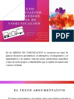 EL TEXTO ARGUMENTATIVO EN LOS MEDIOS MASIVOS DE COMUNICACIÓN - 2° NIVEL