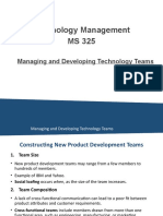 Technology Management MS 325: Managing and Developing Technology Teams