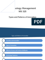 Technology Management MS 325: Types and Patterns of Innovation