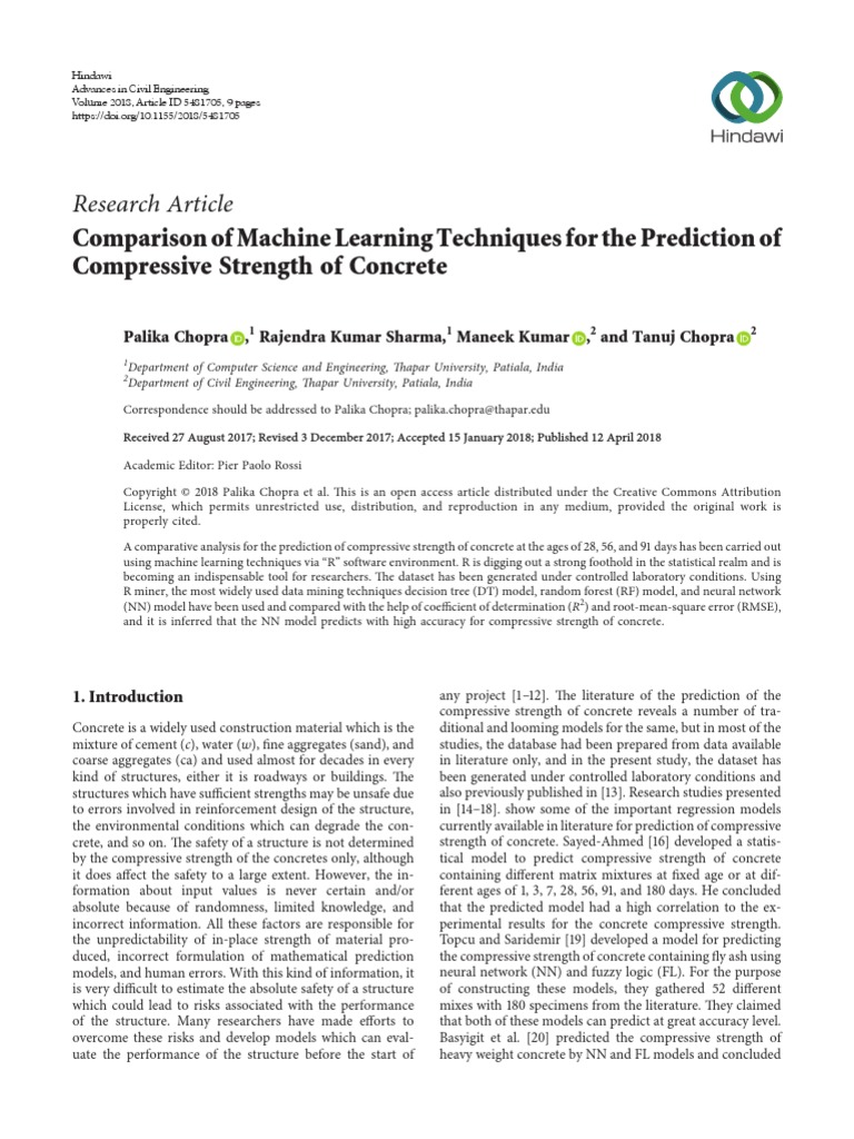 Comparison of Machine Learning Techniques For The Prediction of ...
