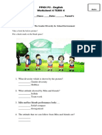 PPKN P2 - English Worksheet 4 TERM 4: Name: - Class: - Date: - Parent's Sign