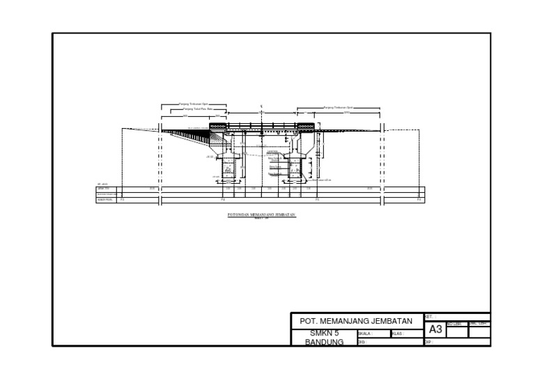 Menggambar Potongan Memanjang Jembatan | PDF