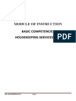 Module of Instruction Basic Competencies Housekeeping Services NC Ii