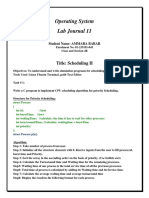 Operating System Lab Journal 11: Title: Scheduling II