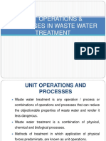 Unit Operations & Processes in Waste Water Treatment