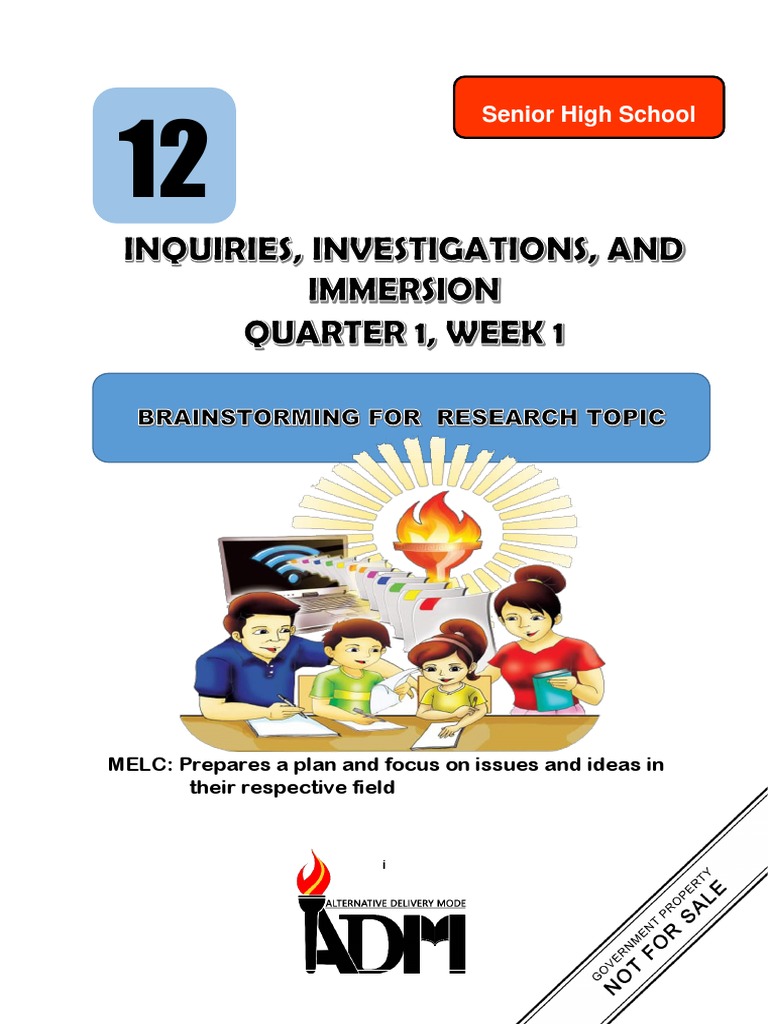 Inquiries, Investigation and Immersion Module 1 PDF Critical Thinking Inquiry