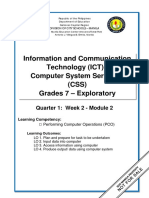 Information and Communication Technology (ICT) - Computer System Servicing (CSS) Grades 7 - Exploratory