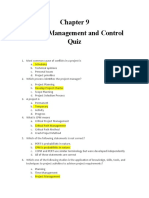 Project Management and Control Quiz: A. B. C. D