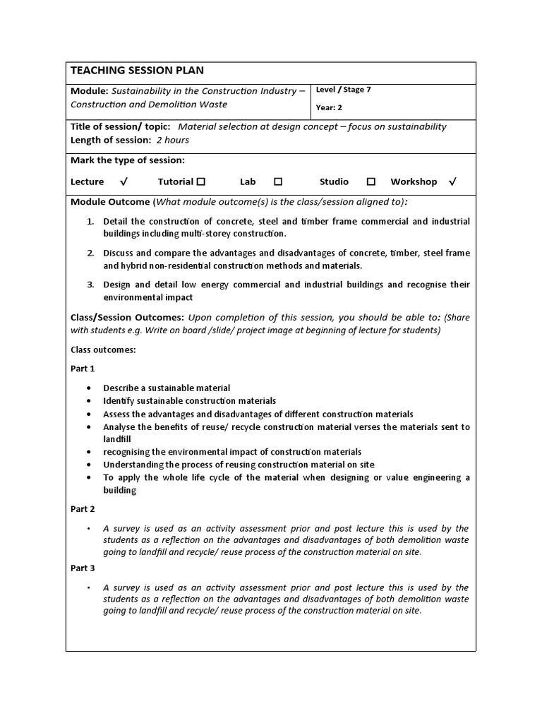 Lesson Plan Sustainability | PDF | Reuse | Recycling