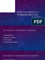 How To Conduct The Meeting