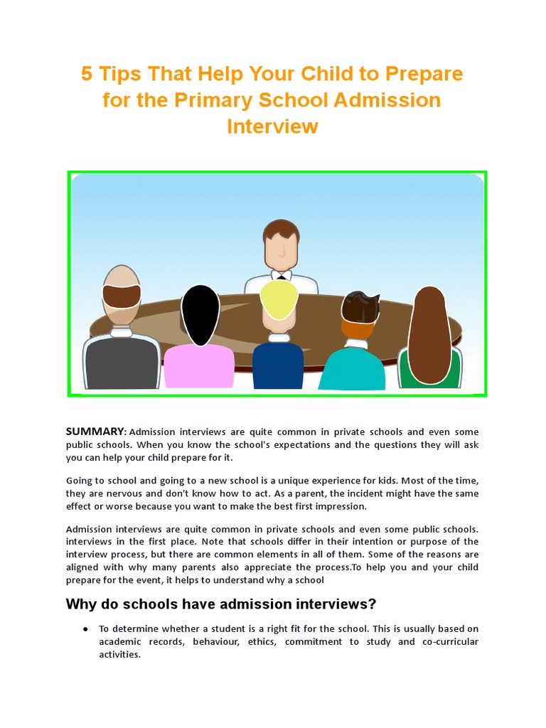 5 Tips That Help Your Child To Prepare For The Primary School Admission ...