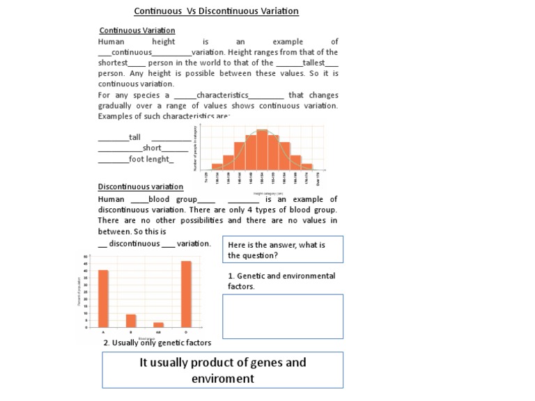 Continuous vs Discontinuous Variation | PDF | Wellness