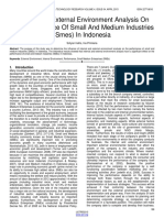 Case Study Internal and External Environment Analysis On The Performance of Small and Medium Industries in Indonesia