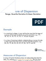 Measure of Dispersion (Range Quartile & Mean Deviation)