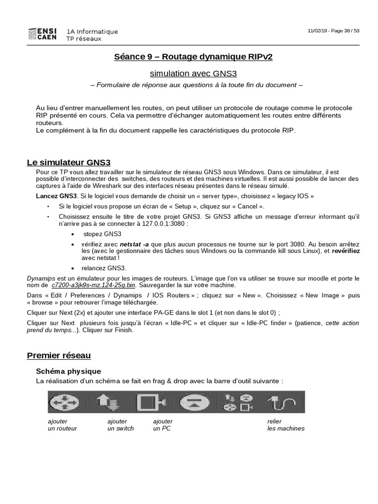 Routage Dynamique avec RIPv2 sur GNS3 | PDF | I Pv6 | Adresse IP