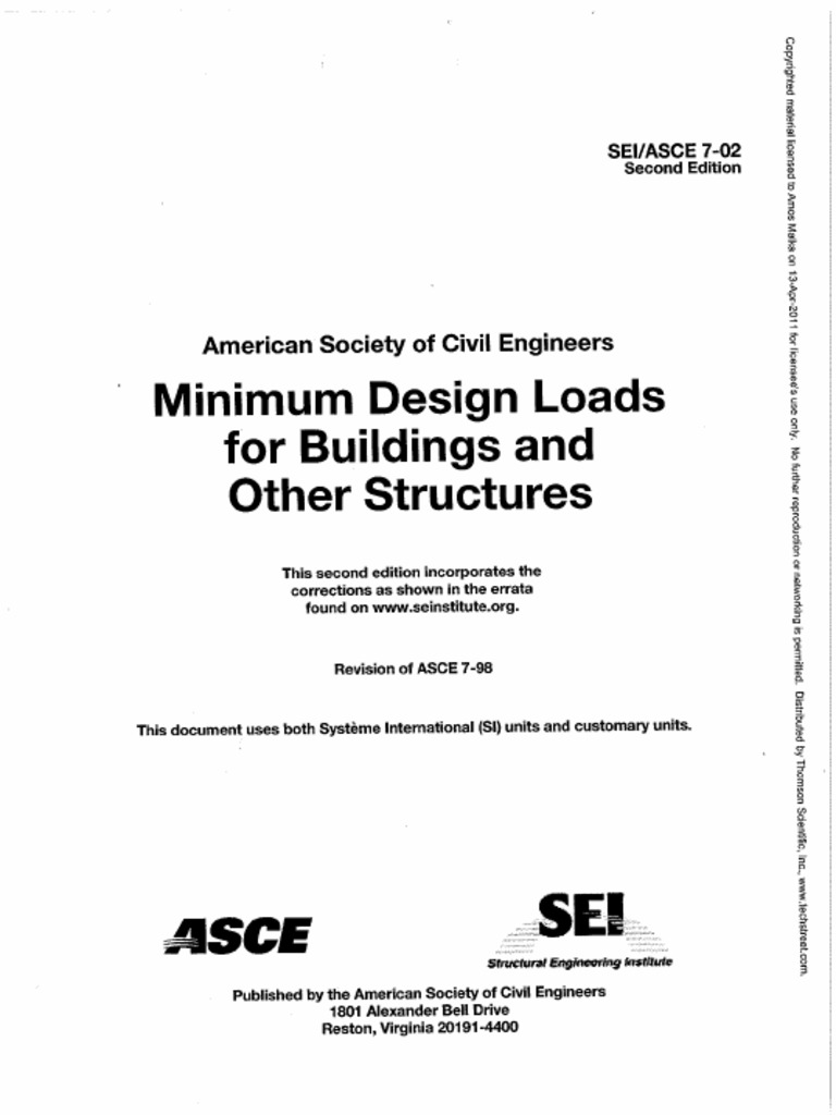 ASCE7-02-minimum Design Loads For Buildings and Other Structures | PDF