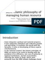 Islamic Perspective of HRM Principles in Research Article