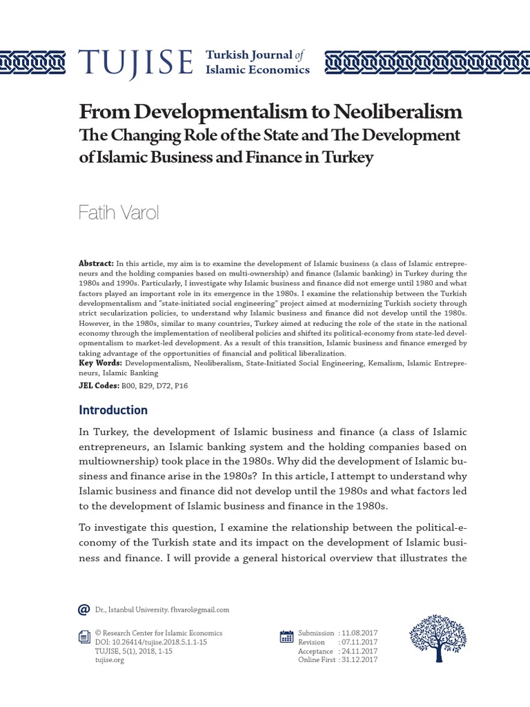 From Developmentalism To Neoliberalism T | PDF | Turkey | Neoliberalism