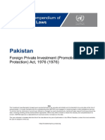 Pakistan 1976 Foreign Investment Act Summary