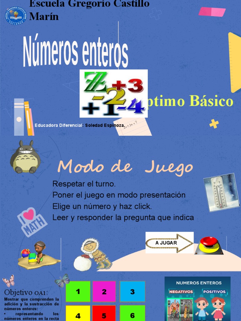 Juego Números Enteros Pdf Entero Enseñanza De Matemática