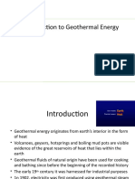 Introduction To Geothermal Energy