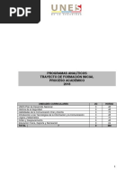 Formación inicial programas analíticos UNES