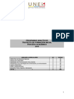 Formación inicial programas analíticos UNES