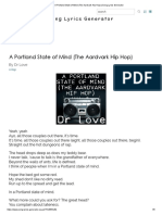 A Portland State of Mind (The Aardvark Hip Hop) - Song Lyrics Generator