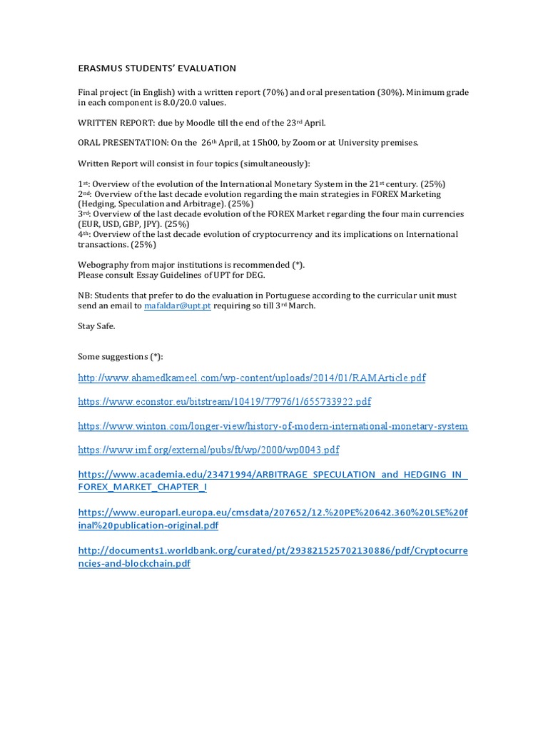 Erasmus Student Project Guidelines | PDF