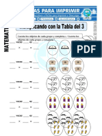 Ficha de Multiplicando Con La Tabla Del 3 para Primero de Primaria