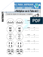 Ficha de Aprender a Multiplicar Con La Tabla Del 2 Para Primero de Primaria