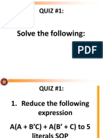 QUIZ #1:: Solve The Following