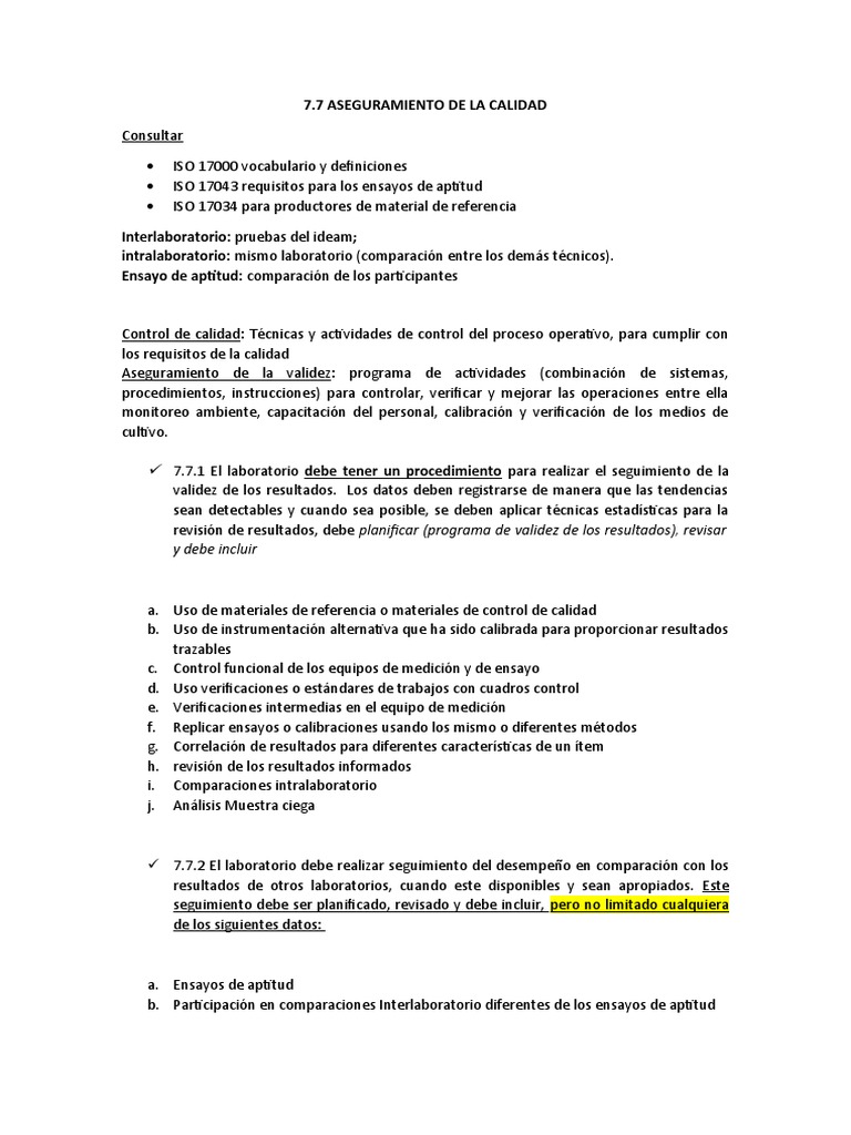 Puntuación en Aseguramiento de Calidad | PDF | Validez (Estadísticas ...