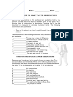 EXERCISES - Qualitative vs. Quantitative Observations WS