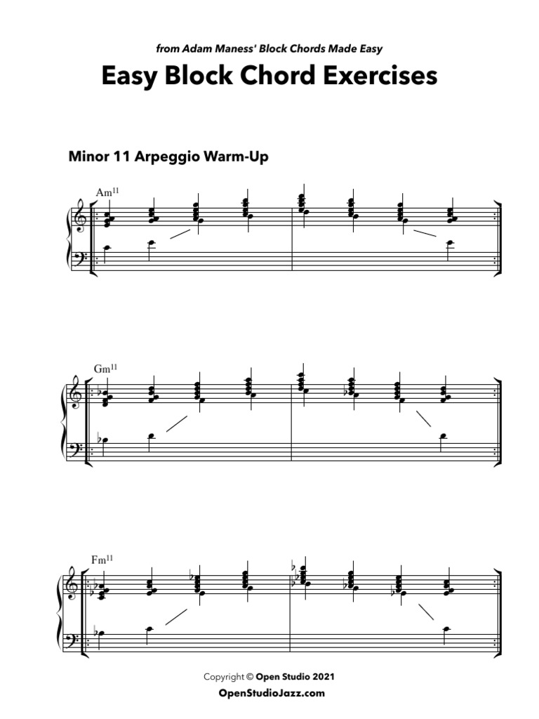 Block Chord Exercises for Piano | PDF
