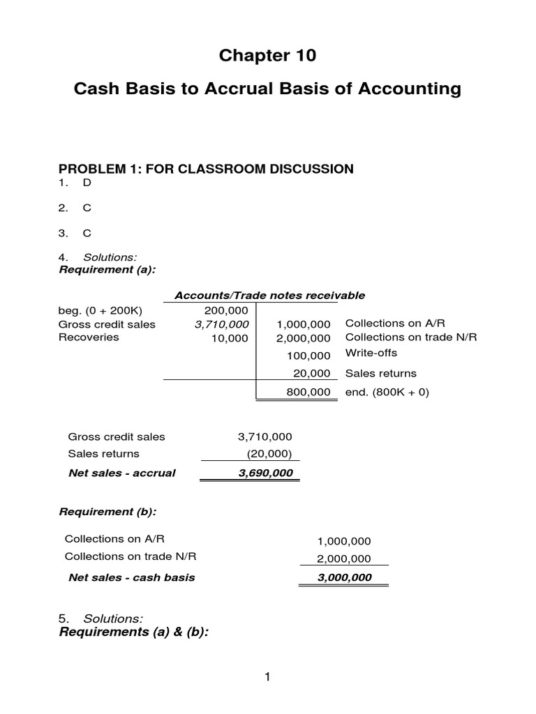 Cash to Accrual Accounting Solutions | PDF | Basis Of Accounting ...