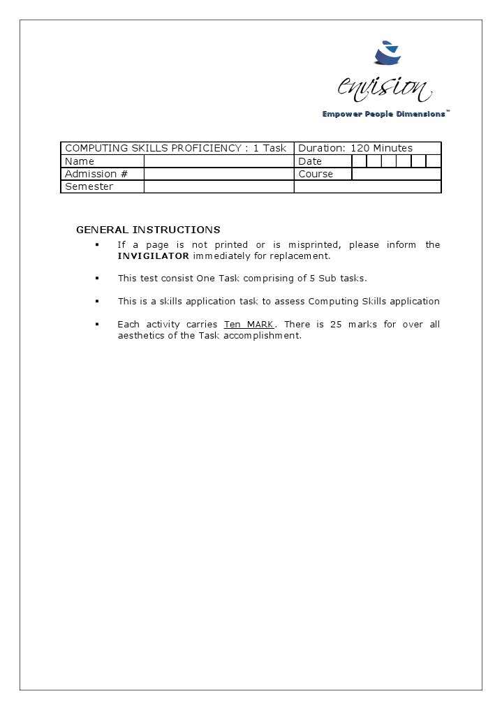 Computing Skills Proficiency Test | PDF