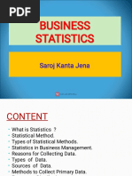 Business Statistics: Saroj Kanta Jena