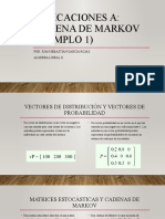 Aplicaciones A Cadenas de Marvok (Ejemplo 1)