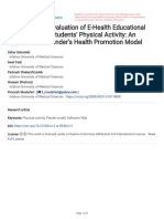 Designing and Evaluation of E-Health Educational Intervention On Students' Physical Activity: An Application of Pender's Health Promotion Model