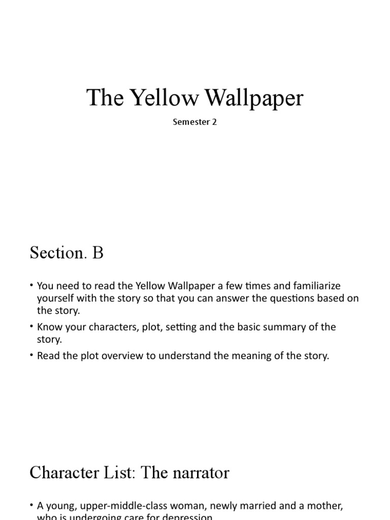 The Yellow Wallpaper PDF The Yellow Wallpaper