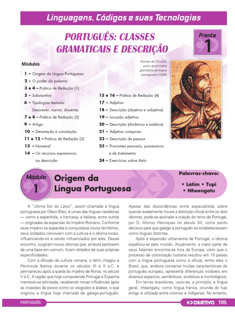 Cad C1 Teoria 1serie 20aulas 1bim Portugues PDF Português (idioma) Gramática