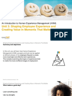 Unit 3: Shaping Employee Experience and Creating Value in Moments That Matter