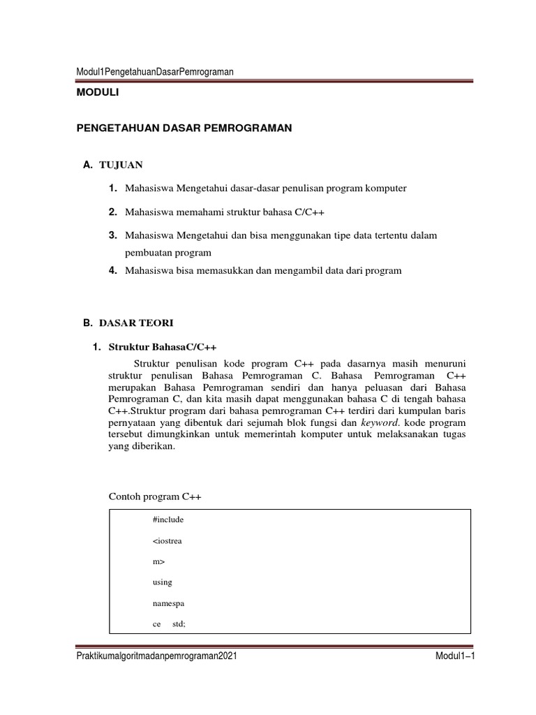 Dasar Pemrograman C++ untuk Mahasiswa | PDF | Komputer
