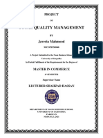 Total Quality Management: Javeria Mahmood
