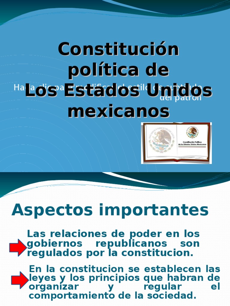 Constitucion Politica de Los Estados Unidos Mexicanos | PDF ...