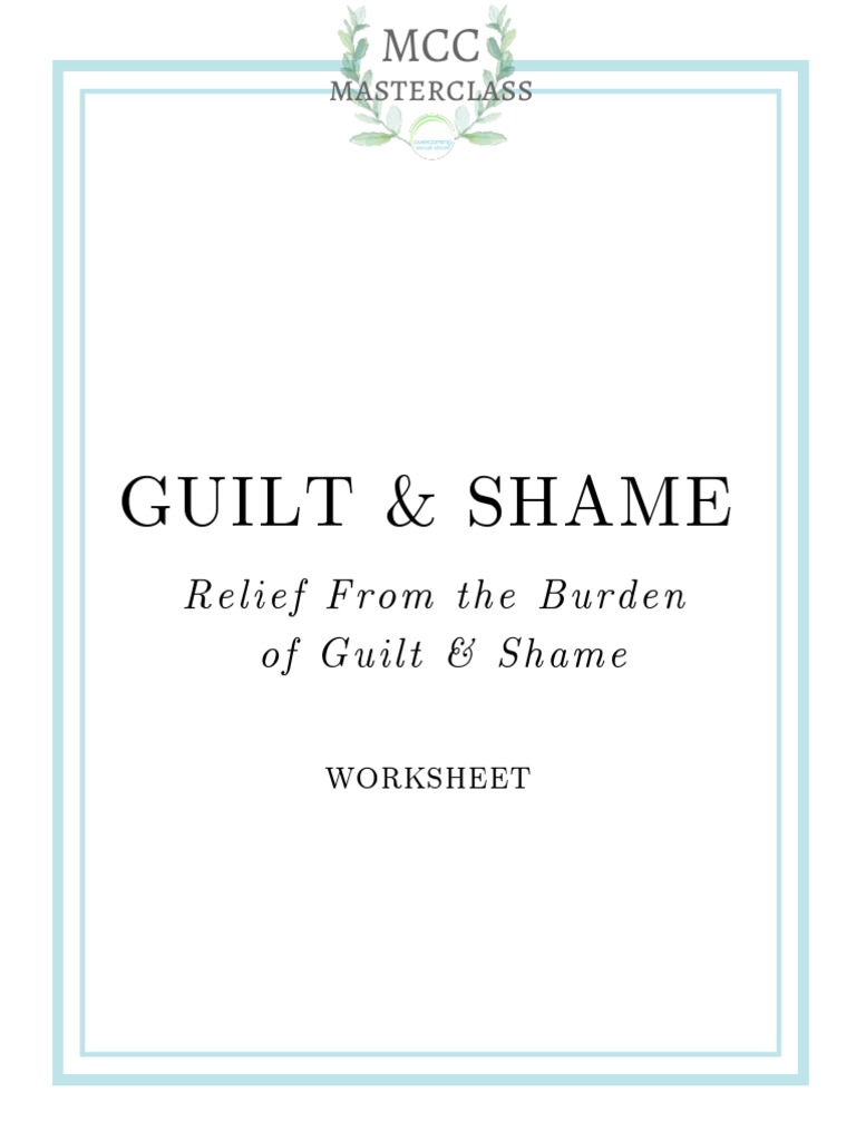 guilt and shame worksheet pdf shame guilt emotion