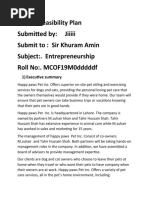 Topic: Feasibility Plan Submitted By: Jiiiii Submit To: Sir Khuram Amin Subject:. Entrepreneurship Roll No:. MCOF19M0dddddf